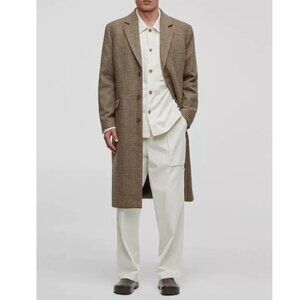 Mode of One Men's Houndstooth Top Coat Cinnamon Brulee Size XL